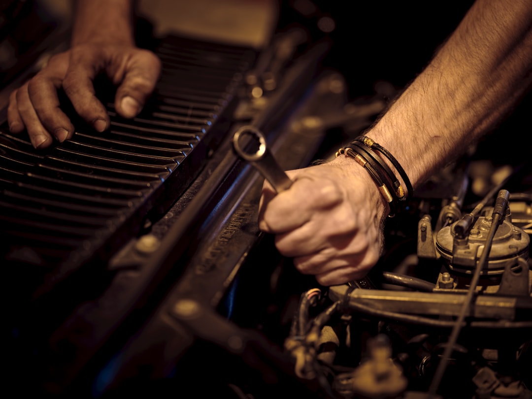 Professional auto repair shop interior with service bays